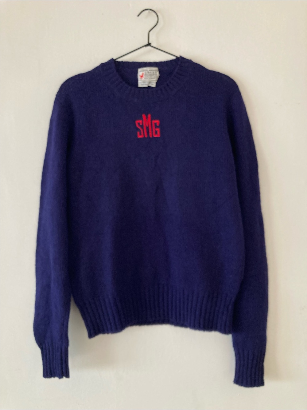VTG fine wool summer knit navy pullover